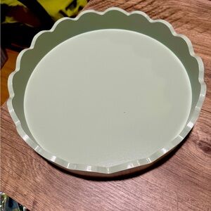 Wooden round tray light green in color. Gorgeous!